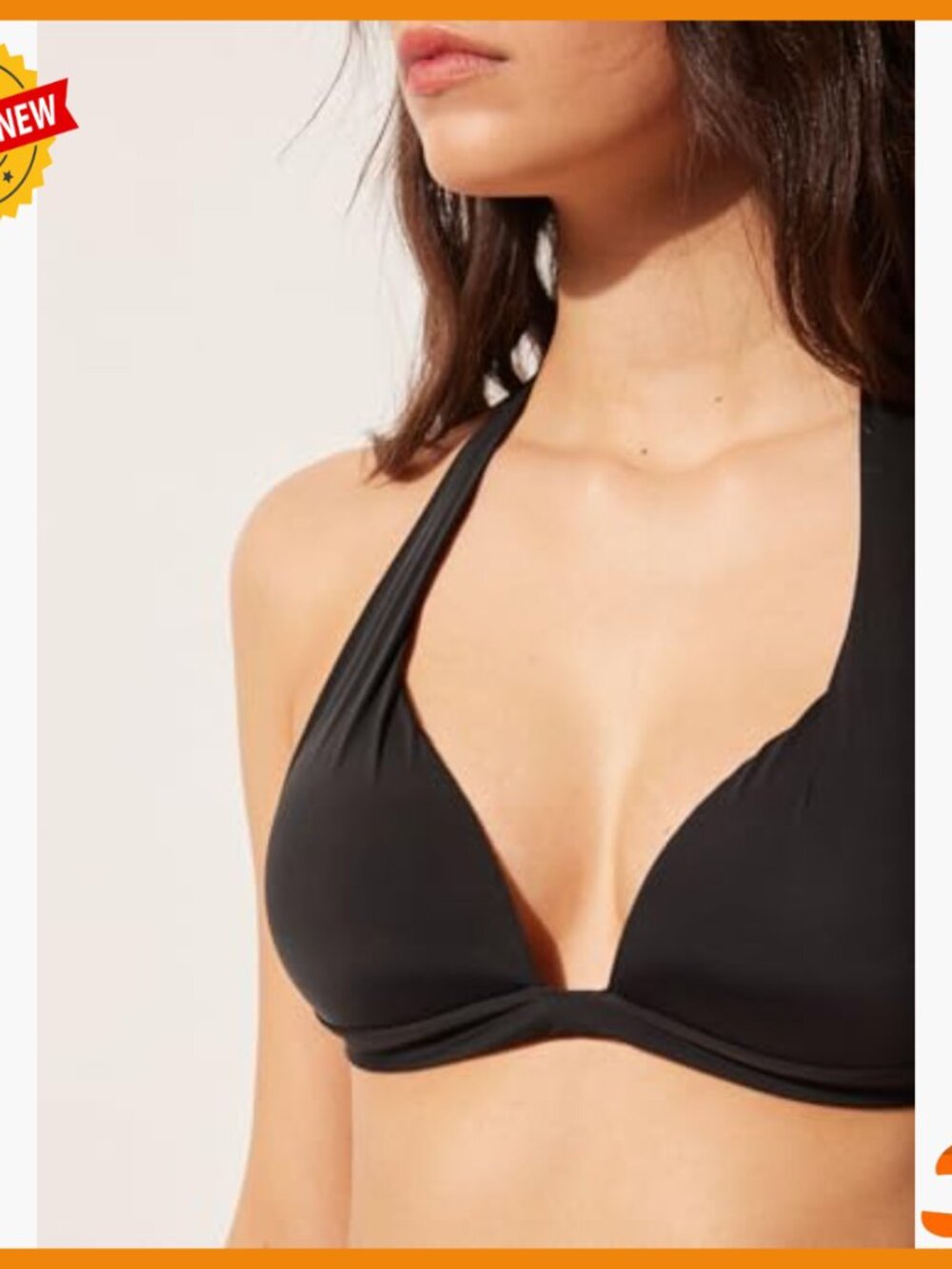 Graduated Padded Triangle Bikini Top Halter Neck Adjustable Straps - Picture 5 of 6